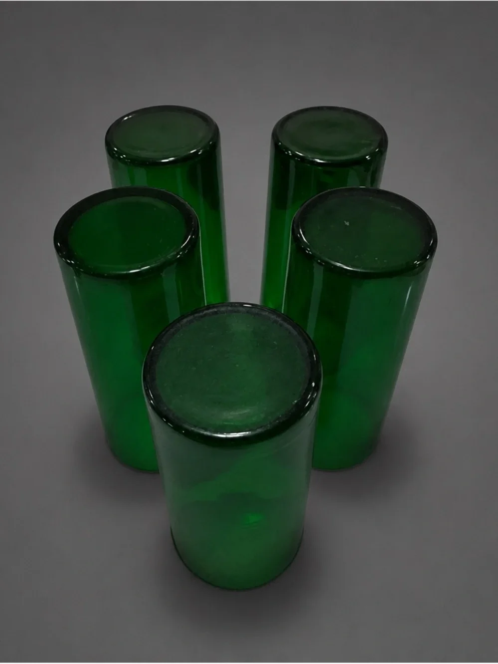 Anchor Hocking Green Tall Tumbler Glasses - Set of 5